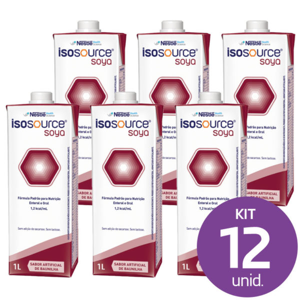12 Unid. Isosource Soya  Baunilha 1Litro (R$ 32,60 cada)