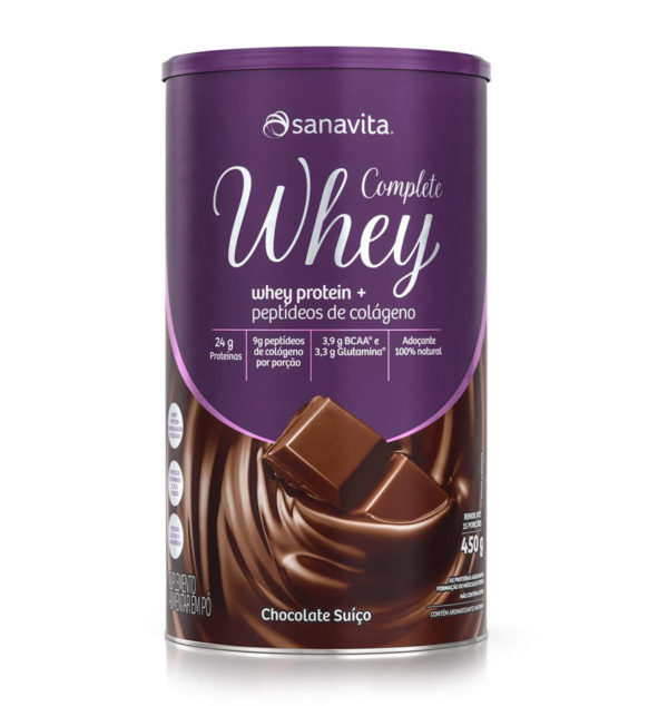 COMPLETE WHEY  CHOCOLATE SUÍÇO 450g - Sanavita