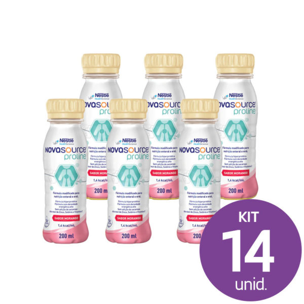 14 Unid. Novasource Proline Morango - 200ml  (R$ 25,65 cada)