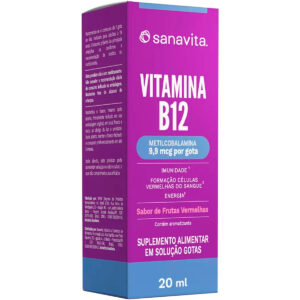 Vitamina B12 Metilcobalamina Sanavita Frutas Vermelhas 20ml